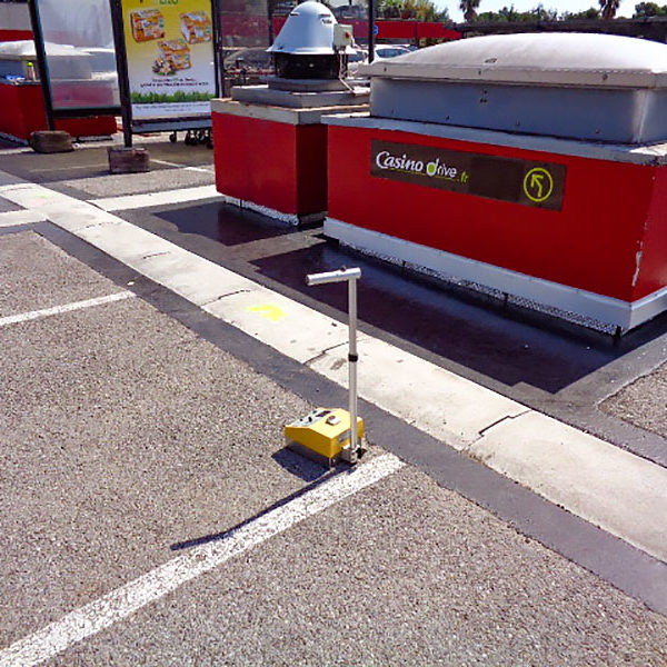 Détection d’infiltrations sur un parking aérien, membrane autoprotégée avec revetement bitume - CASINO de Villeneuve-Loubet