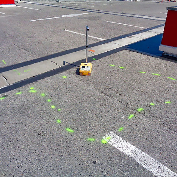 Détection d’infiltrations sur un parking aérien, membrane autoprotégée avec revetement bitume - CASINO de Villeneuve-Loubet