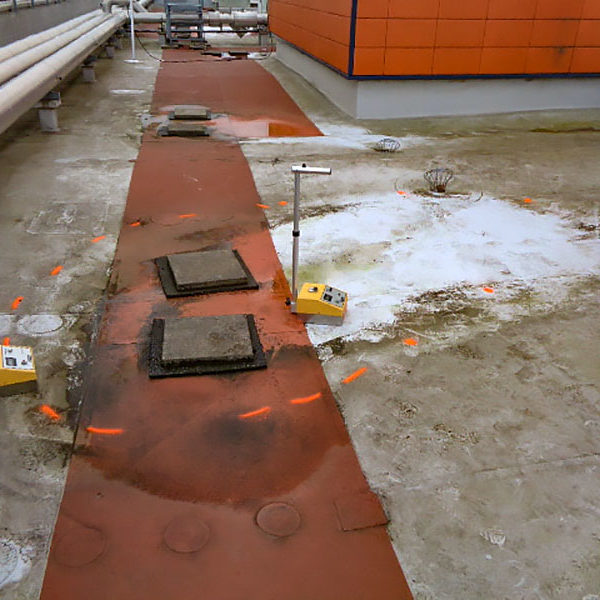 Détection de fuites en toiture-terrasse PVC - Zone humide-détectée