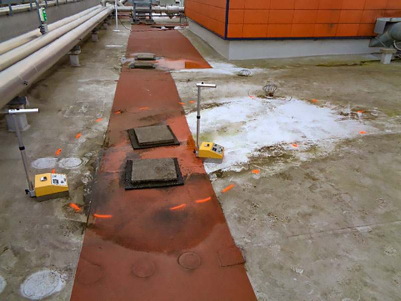 Détection de fuites en toiture-terrasse PVC - Zone humide-détectée